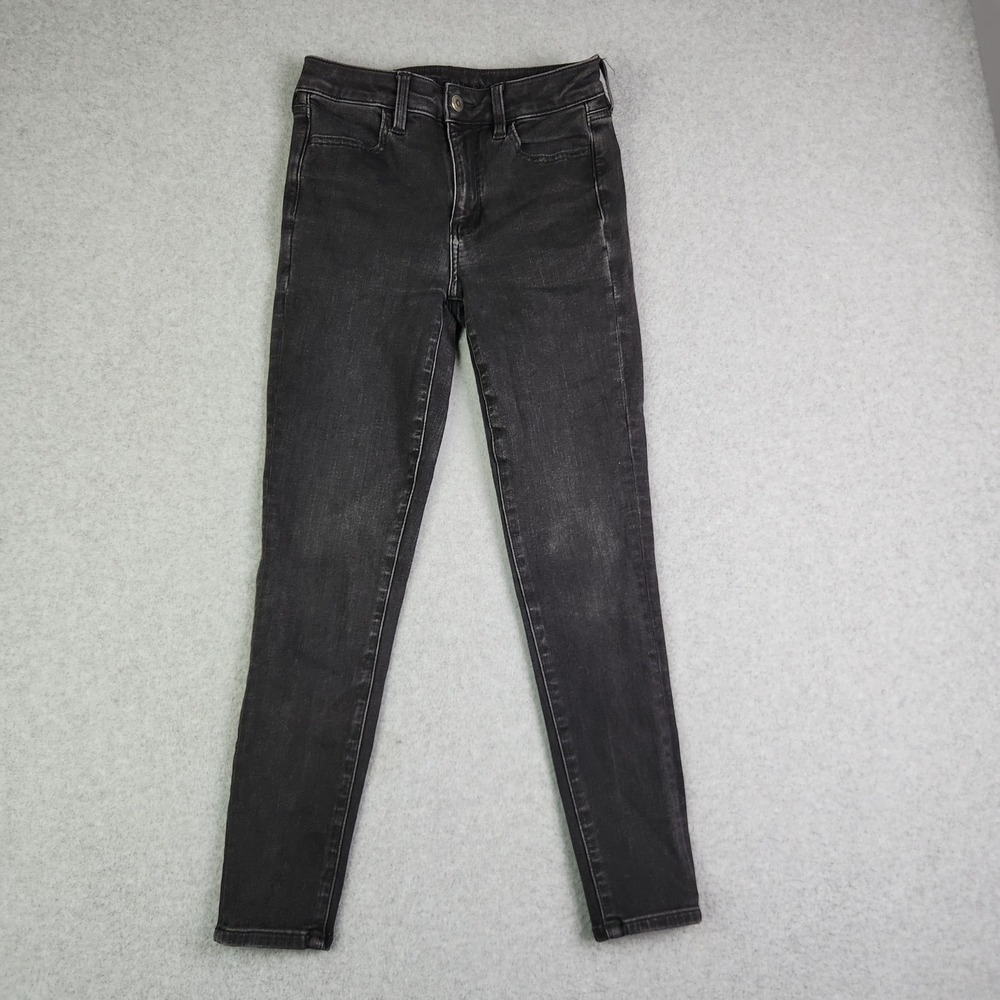 American Eagle Jegging Jeans Womens 4S Black Super High Rise Next Level Stretch